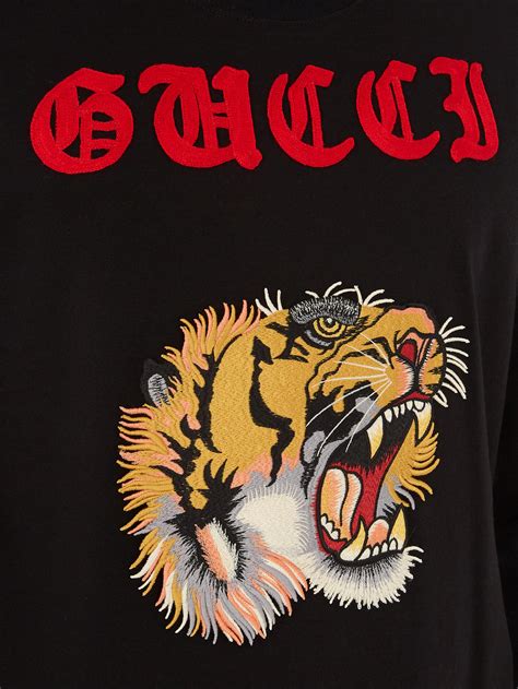 gucci tiger dress shirt|Gucci tiger long sleeve shirt.